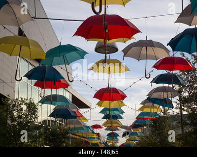 Dach Kunst im öffentlichen Raum Installation auf Aldrich Straße in Austin, Texas Stockfoto