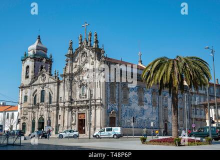 Kirche Igreja da ordem Terceira de Nossa Senhora do Carmo, Placa Placa Carlos Alberto, Porto, Portugal Stockfoto