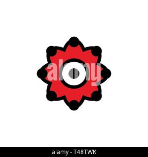 Blume Grafik logo Schablone, auf weißem Hintergrund. Stock Vektor