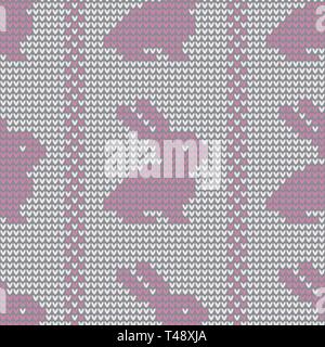 Vektor nahtlose Muster mit Osterhase. Gestrickte Hintergrund. Frohe Ostern. Festliche Kulisse. Design für Banner, Poster oder Drucken. Stock Vektor