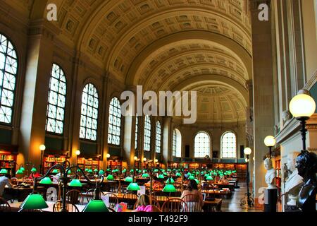 Boston Public Library der Haupthalle. Boston, MA Stockfoto