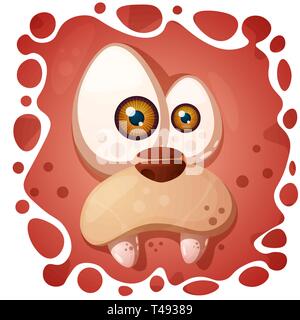 Lustig, nett verrückt Hund Charakter. Halloween Abbildung. Für den Druck auf T-Shirts. Stock Vektor