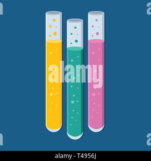 Bunte chemisches Labor Kolben Vector Illustration Stock Vektor