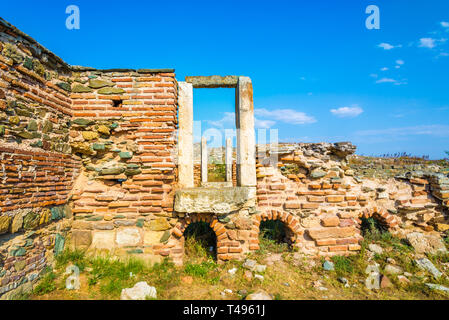 Römische Ruinen von Histria Zitadelle in Ortschaft Istrien, Dobrogea Wahrzeichen, Rumänien Stockfoto