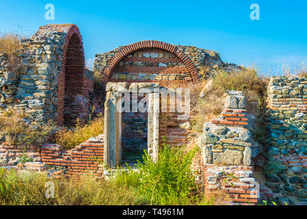 Römische Ruinen von Histria Zitadelle in Ortschaft Istrien, Dobrogea Wahrzeichen, Rumänien Stockfoto