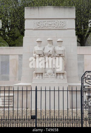 Soissons CWGC Denkmal für die Fehlende der Aisne Stockfoto