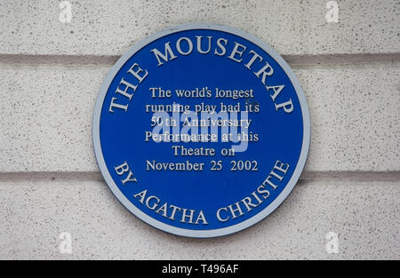 Agatha Christie's The Mousetrap im St. Martin's Theatre, West Street, London WC2H 9NZ, die längste ununterbrochene Serie von jeder Show der Welt, General Vi Stockfoto
