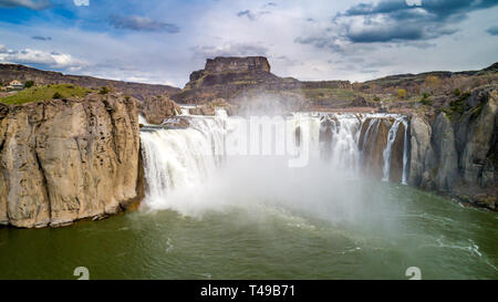 Großen Wasserfall auf dem Snake River in Idaho im Frühjahr Abfluss Stockfoto