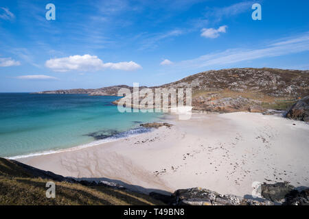 Achmelvich Beach an der Nordküste 500 in der Nähe von Lochinver, Assynt, Schottland Stockfoto