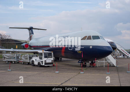 British Overseas Airways Corporation (BOAC) in Duxford. Die Gesellschaft wurde später British Airways. BAC One Eleven 500 Stockfoto