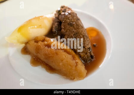 Haggis, Neeps und tatties - typisch schottischen Gericht Stockfoto