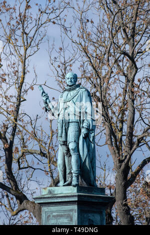 Bronzestatue von Feldmarschall Seine Königliche Hoheit Friedrich Herzog von York und Albany K.G. außerhalb des Edinburgh Castle Stockfoto