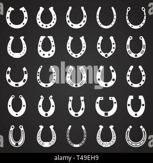 Horse Shoe Symbole auf schwarzem Hintergrund für Grafik- und Webdesign. Einfachen Vektor unterzeichnen. Internet Konzept Symbol für Website Taste oder mobile App. Stock Vektor