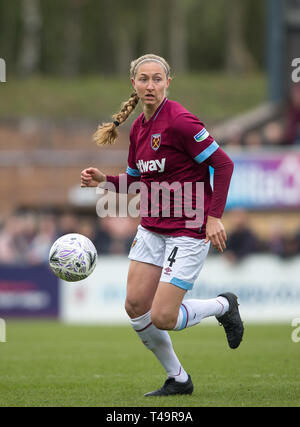 High Wycombe, UK. 14 Apr, 2019. Brooke Hendrix West Ham Frauen während der Frauen FA-Cup Halbfinale Match zwischen Lesen Frauen und West Ham United am Adams Park, High Wycombe, England am 14. April 2019. Foto von Andy Rowland. Credit: PRiME Media Images/Alamy leben Nachrichten Stockfoto