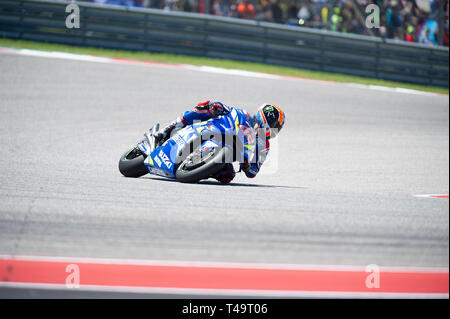 Austin, Texas, USA. 14. Apr 2019. April 14, 2019: Alex Rins Nr. 42 mit Team Suzuki in Aktion Rennen beim Red Bull Grand Prix in Amerika. Austin, Texas. Mario Cantu/CSM Credit: Cal Sport Media/Alamy leben Nachrichten Stockfoto