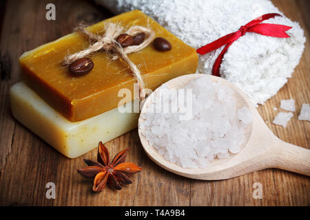 Spa Salz und hand-Soap-noch-Leben Stockfoto