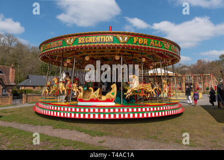 Karussell in Blists Hill Victorian Stadt Ironbridge Shropshire Stockfoto