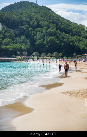 Strand Cala San Vicente, Ibiza, Spanien Stockfoto