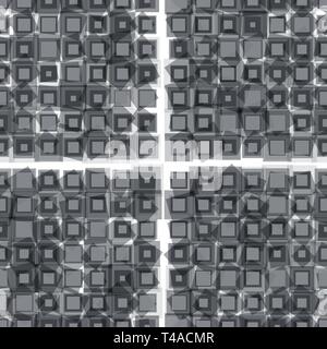 Abstrakte Quadrate und Rauten nahtlose Muster. Moderne, elegante Schwarzweiß-Rasterbilder Textur. Wiederholen Design für Tapeten, Muster, Webseite backgr Stock Vektor