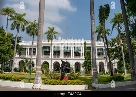 Horizontale Ansicht des Government House in Pondicherry, Indien. Stockfoto