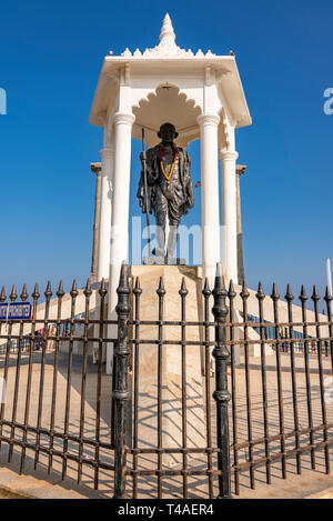 Vertikale Ansicht der Gandhi Memorial in Pondicherry, Indien. Stockfoto