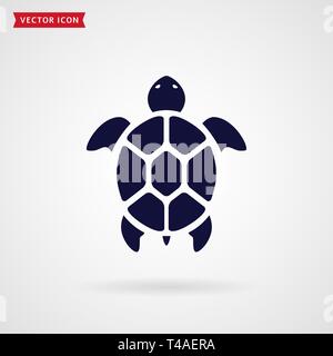 Turtle Symbol auf weißem Hintergrund. Meer Tier. Vektor Symbol. Stock Vektor