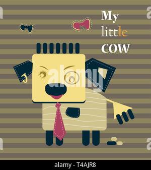 Meine kleine Süße Kalb, lustiges Geschäft Konzept. Vector Illustration Stock Vektor
