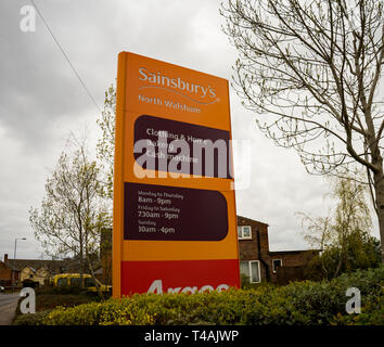 Die Sainsburys Superstore in North Walsham Stadt, Norfolk Stockfoto