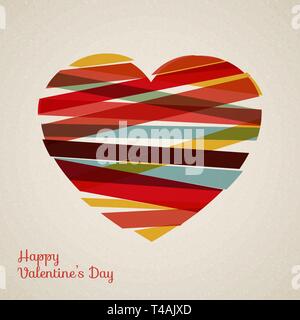 Vector retro Herz aus Farbe Streifen Stock Vektor