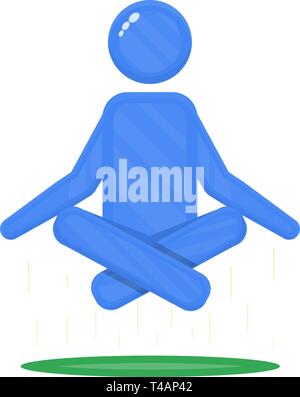 Ein Mann sitzt in einem Lotus Position, stick Männer meditiert Vector Illustration Stock Vektor