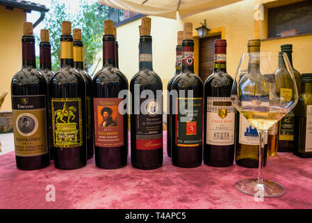 Chianti Classico italienischer Wein in der Toskana, Italien. Stockfoto