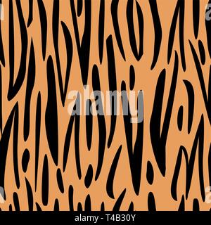 Tiger Drucken nahtlose Muster Räuberischen afrikanischen Stil Stock Vektor