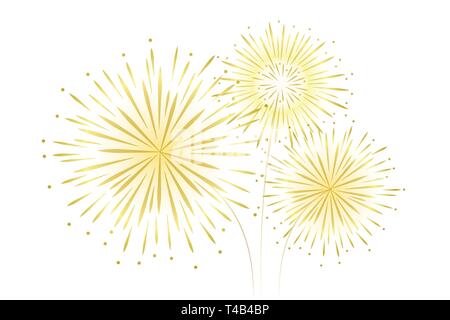 Neues Jahr party Feuerwerk Dekoration auf weißem Hintergrund Vektor-illustration EPS 10. Stock Vektor