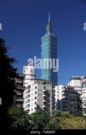 TAIPEI, Taiwan - Dezember 3, 2018: Taipeh 101 Gebäude in Taiwan. Es war das höchste in der Welt von 2004 bis 2010. Stockfoto