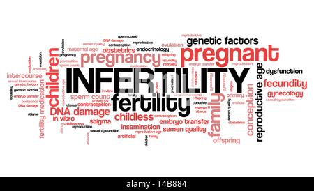 Iinfertility Probleme - Schwangerschaft und Familienplanung Konzept. Wort Wolke anmelden. Stockfoto