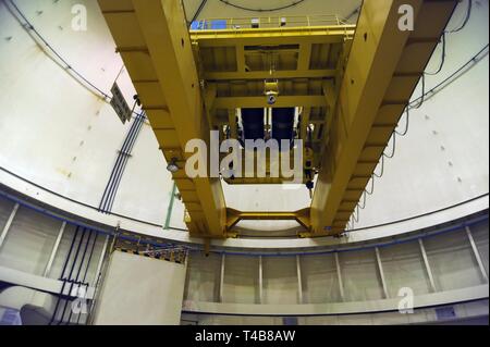 Trino Vercellese Kernkraftwerk, in den Prozess der Deaktivierung durch die Gesellschaft Sogin, verantwortlich für die Stilllegung des italienischen Kernkraftwerke nach der beliebten Referenden von 1987 und 2011 Stockfoto