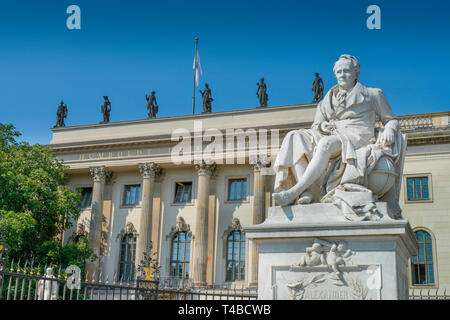 Alexander von Humboldt, Hauptgebaeude, Humboldt-Universitaet, Unter den Linden, Mitte, Berlin, Deutschland Stockfoto