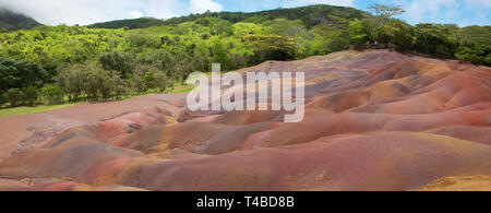 Sieben farbige Erde von Chamarel Mauritius Stockfoto