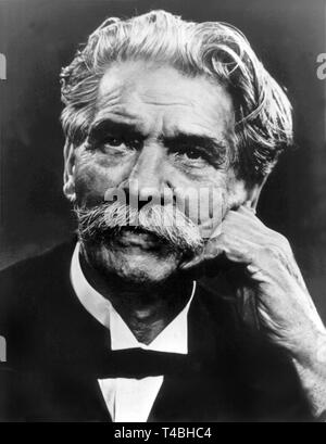 Portrait der evangelische Theologe, Musiker, Arzt und Philosoph Albert Schweitzer. Er war vom 14. Januar 1875 in Kaysersberg geboren und 4. September 1965 starb in Lambarene. Im Jahre 1913, nachdem er seinen Doktortitel erworben, gründete er sein Hospital in Lambarene in Französisch Äquatorial Afrika. Die Ehrungen erhielt er zahlreiche, einschließlich der Goethe-Preis der Stadt Frankfurt und Ehrendoktorate von vielen Hochschulen. Der Friedensnobelpreis für 1952, die in diesem Jahr zurückgehalten worden, die ihm am 10. Dezember 1953 gegeben wurde. Mit den 33.000 Dollar Preisgeld, begann er den leprosarium in Lambarene. | usag Stockfoto