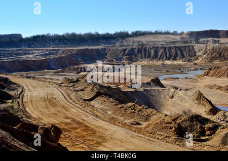 Luftaufnahme von einer Bergbau Sandkasten Stockfoto