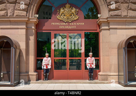 Ehrenwache, Praesidentenpalast, Sofia, Bulgarien Stockfoto