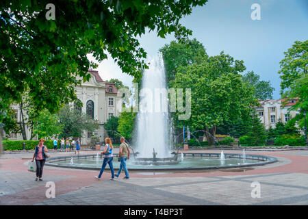 Springbrunnen, Rathaus, Stefan Stambolov Platz, Plovdiv, Bulgarien Stockfoto