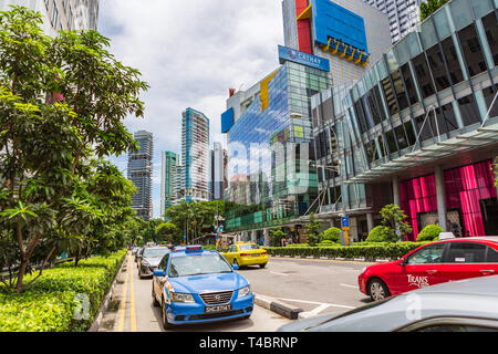 Singapur, Singapur - ca. September 2017: Straßen von Singapur, Singapur. Stockfoto