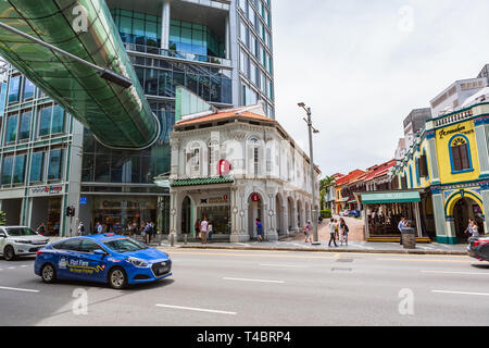 Singapur, Singapur - ca. September 2017: Straßen von Singapur, Singapur. Stockfoto