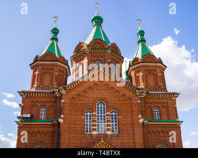 Zadonsk, Russland - 28. August 2018: Fragment der Trinity Cathedral, Zadonsk Stockfoto