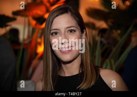 Köln, Deutschland. 11 Apr, 2019. Catherine VOGEL, Moderator, Portrait, Portraits, Portrait, 7/8-Einzelbild, einziges Motiv, WDR Treff in Köln am 11.04.2019, | Verwendung der weltweiten Kredit: dpa/Alamy leben Nachrichten Stockfoto