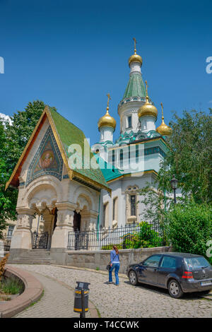 Russische Kirche Sweti Nikolaj, Sofia, Bulgarien Stockfoto