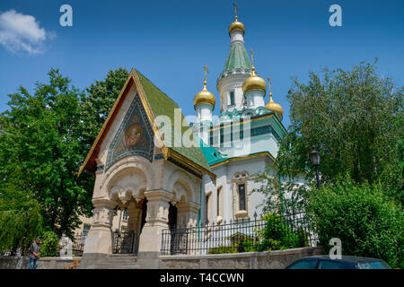 Russische Kirche Sweti Nikolaj, Sofia, Bulgarien Stockfoto