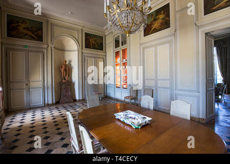 LA MOTTE TILLY, FRANKREICH, August 07, 2016: Interieur und Details von La Motte Tilly schloss, August 07, 2016 in La Motte Tilly, Aube, Frankreich Stockfoto