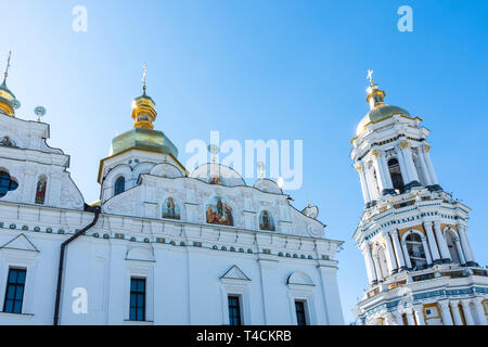 Kiew Pechersk Lavra (Cave Kloster), Kiew, Ukraine: Große Lavra Glockenturm und 1352 Kathedrale Stockfoto